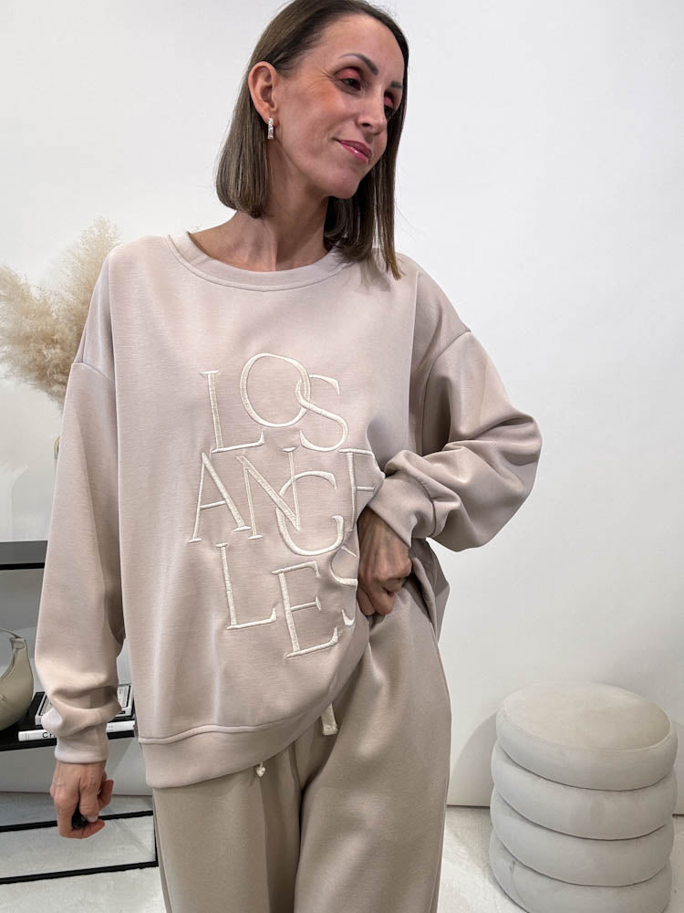 "Los Angeles" weicher Sweater - beige