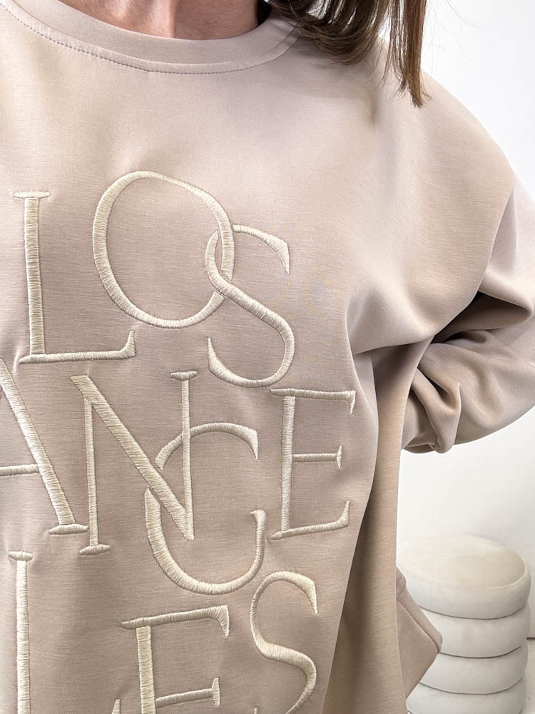 "Los Angeles" weicher Sweater - beige