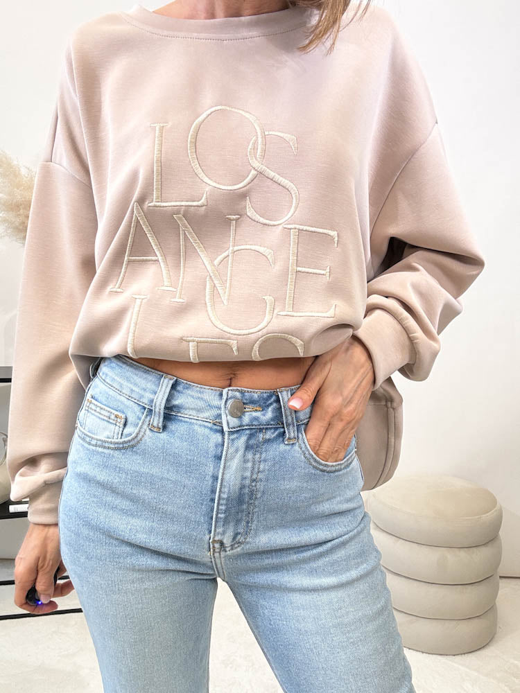 "Los Angeles" weicher Sweater - beige