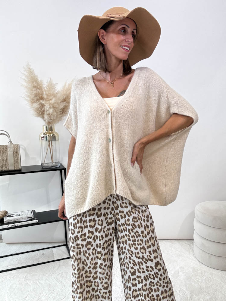 "Musselin Leo Pants" Hose aus Baumwolle - beige/taupe