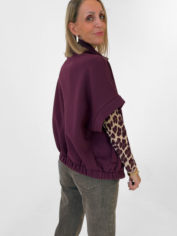 "Comfy" stylische Weste aus Baumwolle - plum