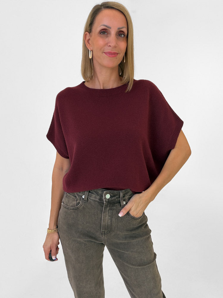 "Vicenza Vest" weicher Pullunder mit Viscose - bordeaux