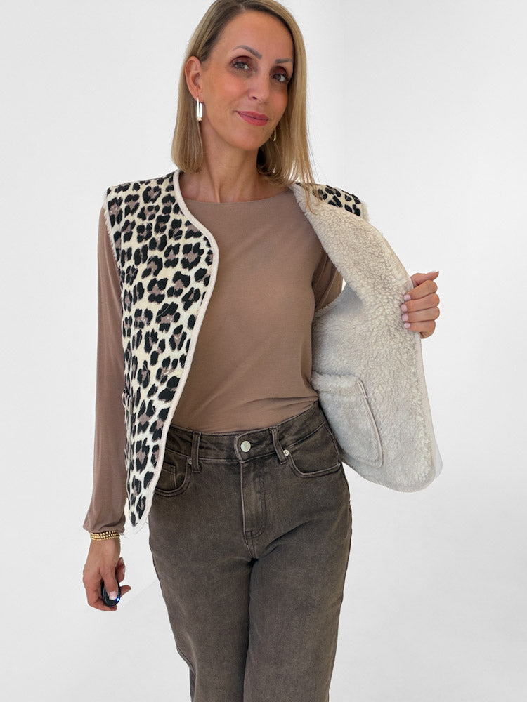 "Nayla Leo" tolle Teddy Wendeweste aus Viscose - beige