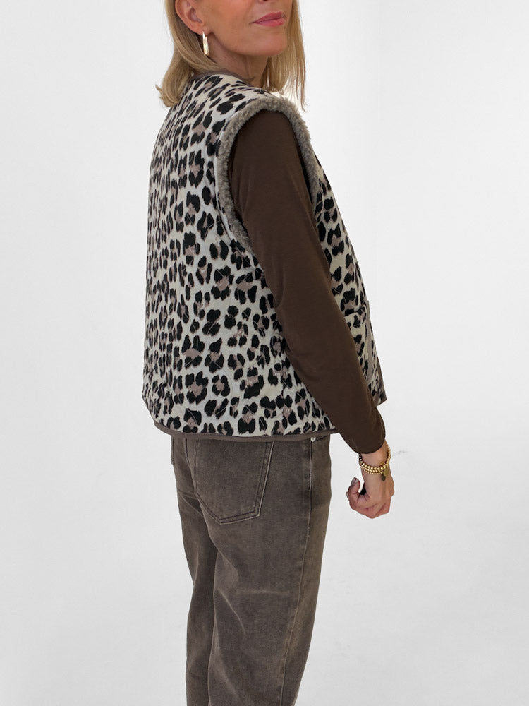 "Nayla Leo" tolle Teddy Wendeweste aus Viscose - mocca