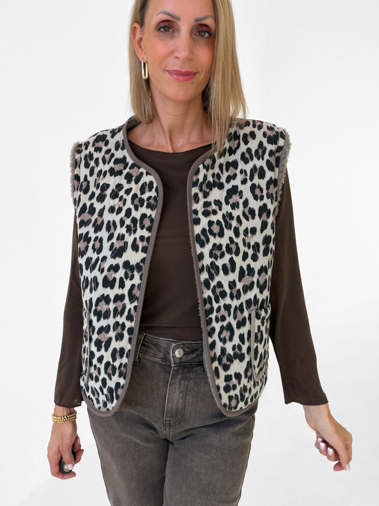 "Nayla Leo" tolle Teddy Wendeweste aus Viscose - mocca