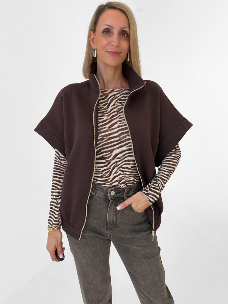 "Comfy" stylische Weste aus Baumwolle - braun