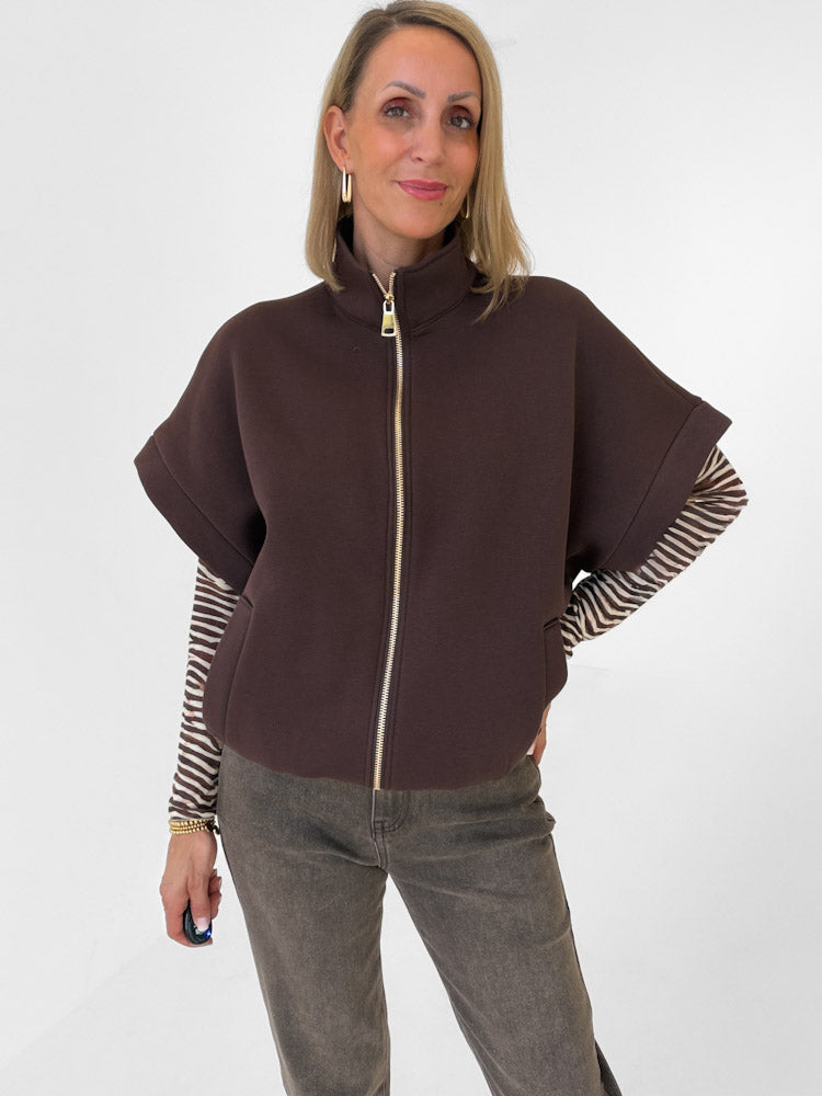 "Comfy" stylische Weste aus Baumwolle - braun
