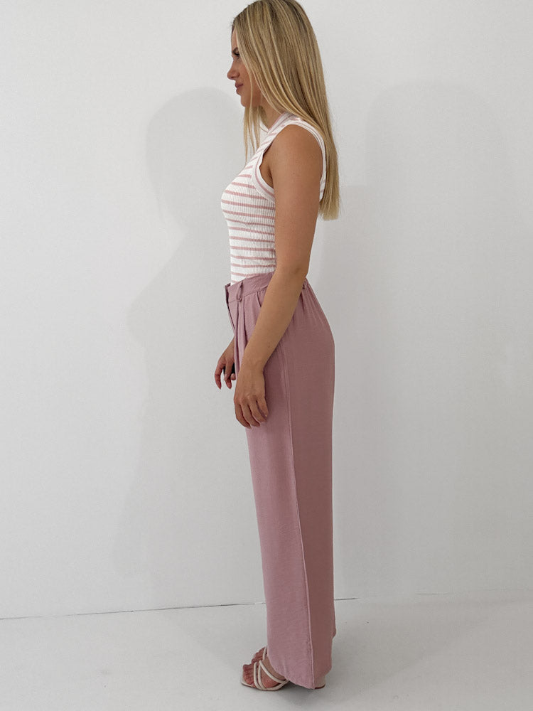 "Vento" luftige Hose aus Viscose - rosa