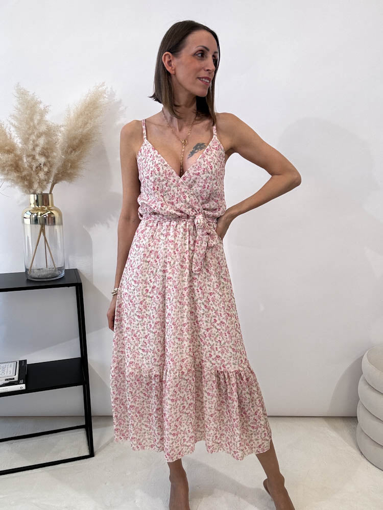 ,,Nizza" Midi Kleid - rosa