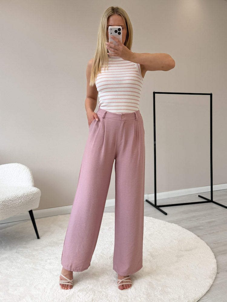 "Vento" luftige Hose aus Viscose - rosa