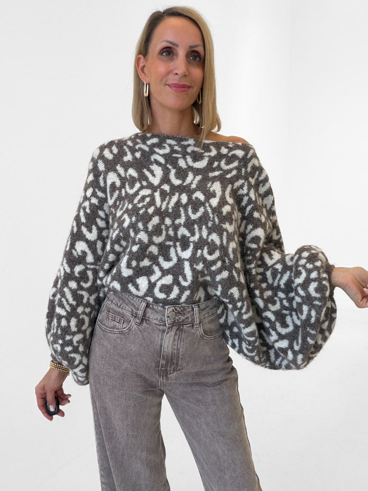 "Felicia Leo" stylischer Pullover - mocca/creme