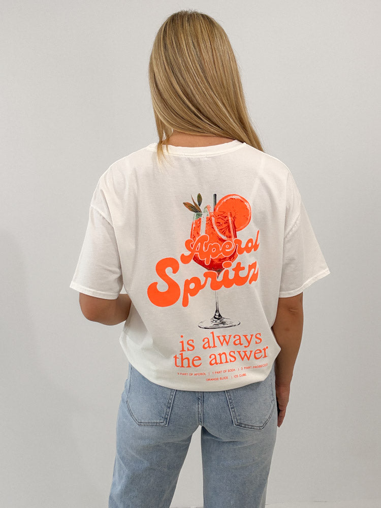 "Spritz" Shirt mit Statement - weiß
