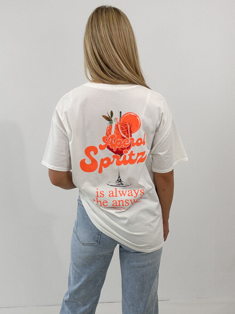 "Spritz" Shirt mit Statement - weiß