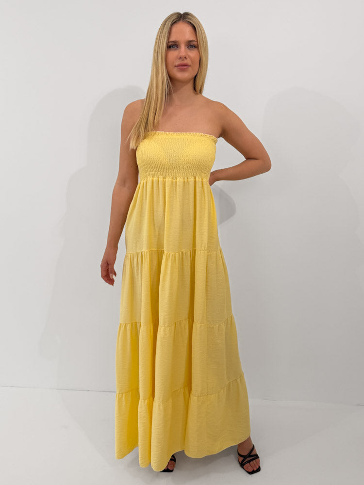 "Ocean Breeze" - schönes Maxikleid aus Viscose - hellgelb
