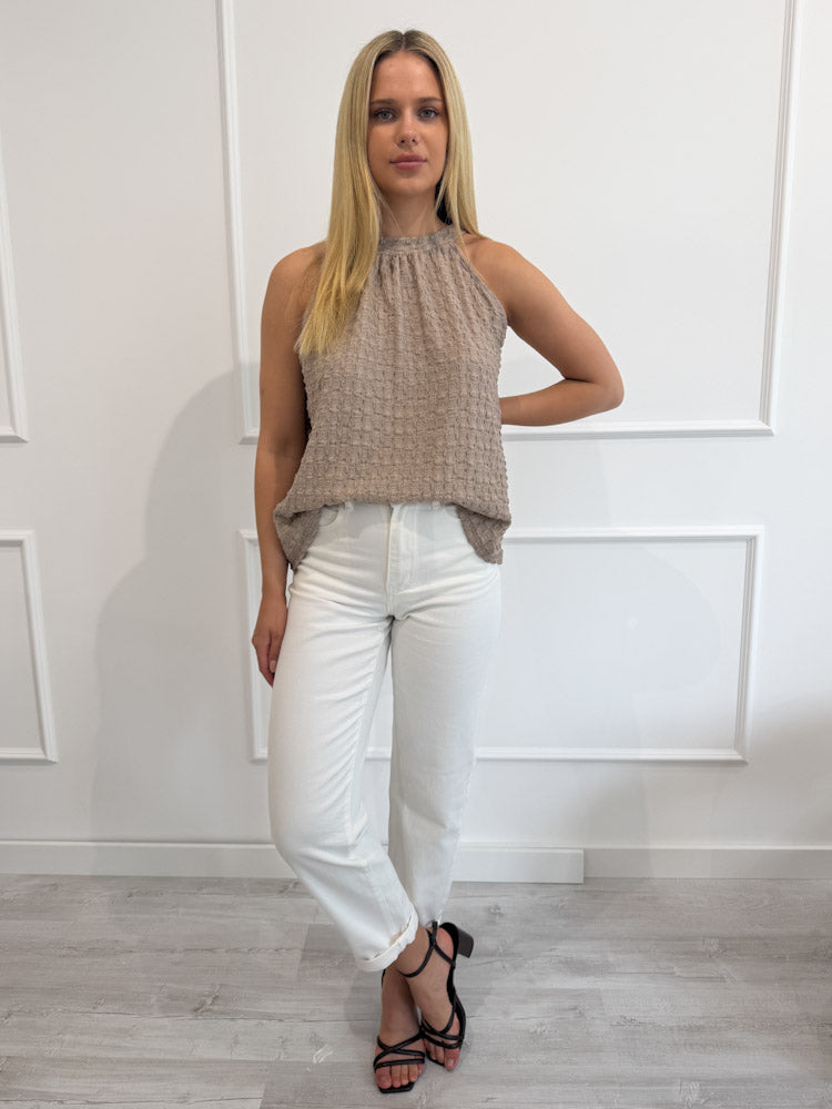 "Mom White" Old Mom Fit Jeans - weiß