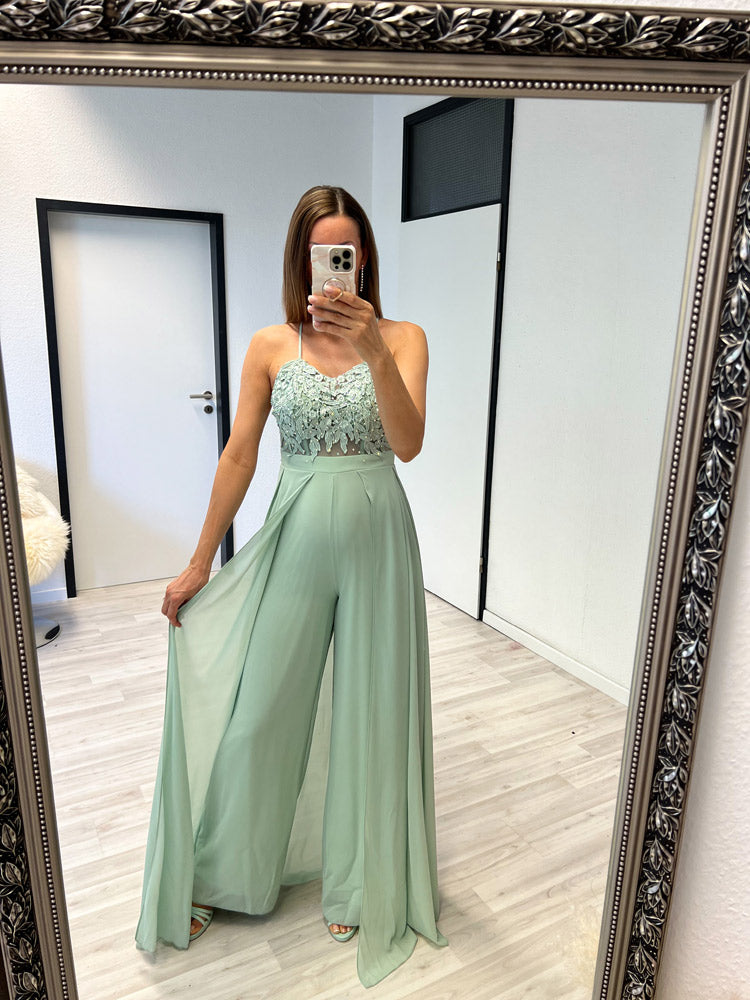 Langes elegantes Hosenkleid - mint