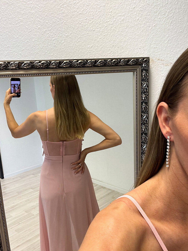 Langes elegantes Hosenkleid - rosa