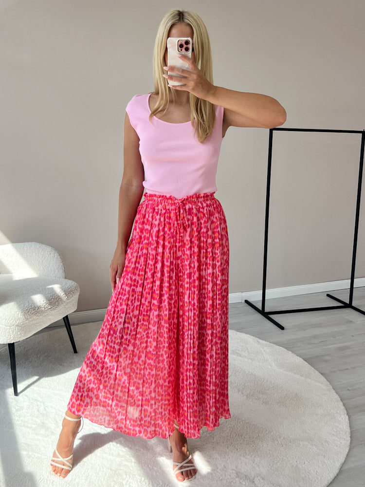 Leo Culotte Plisseehose - pink/orange