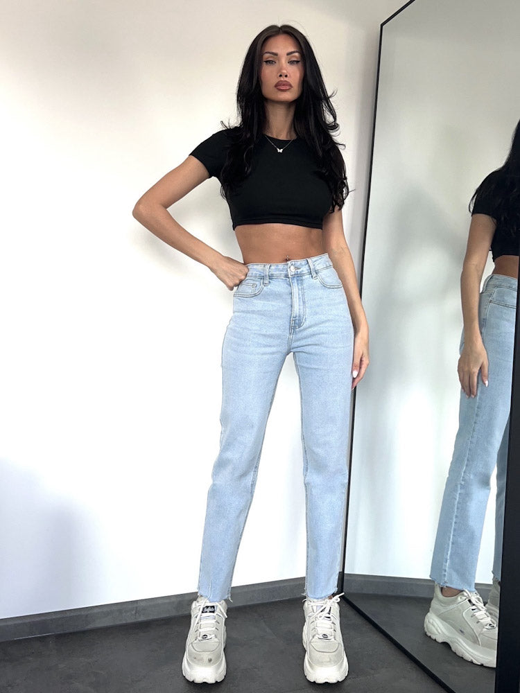 "Lugano" Mom Long Fit Jeans - light blue