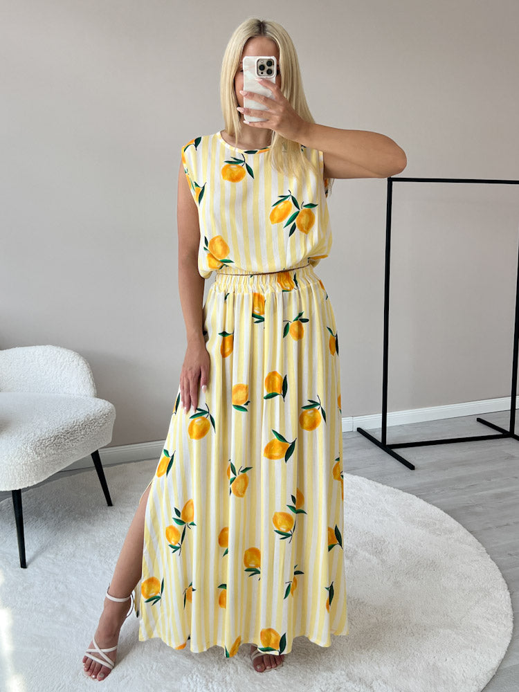 "Amalfi Lemon" Top aus Viscose - gelb