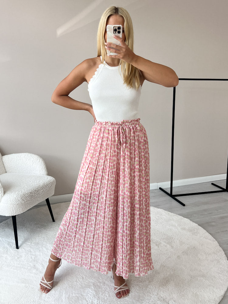 Leo Culotte Plisseehose - rosa