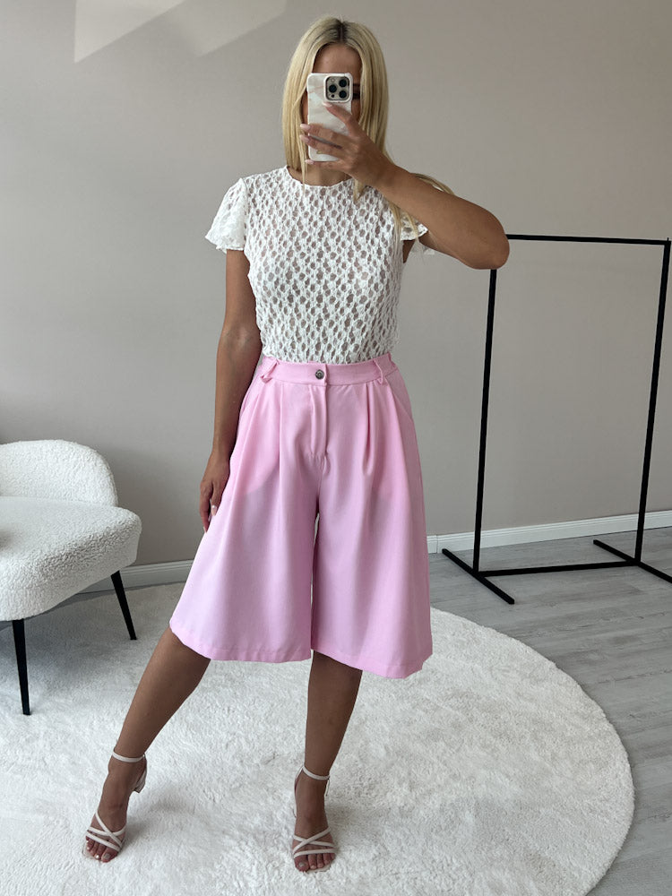 "Feral Lace Shirt" aus weicher Spitze - weiß