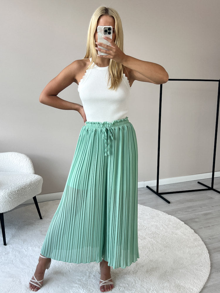 Plissee Culotte Hose - mint