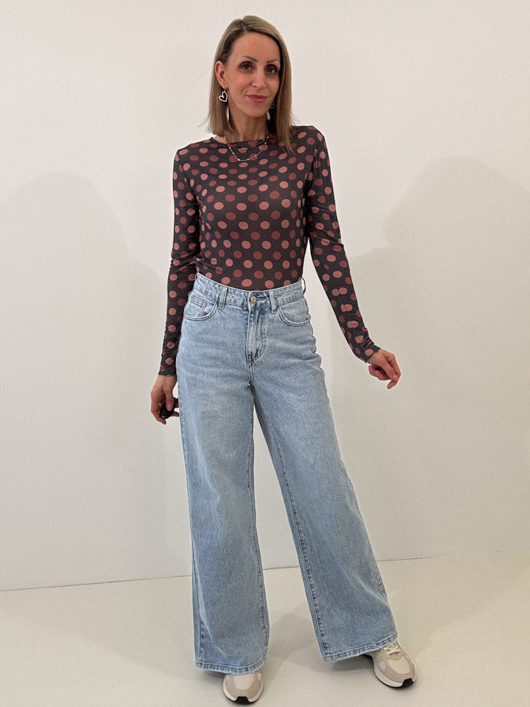 "Padova" Wide Leg Jeans - hellblau