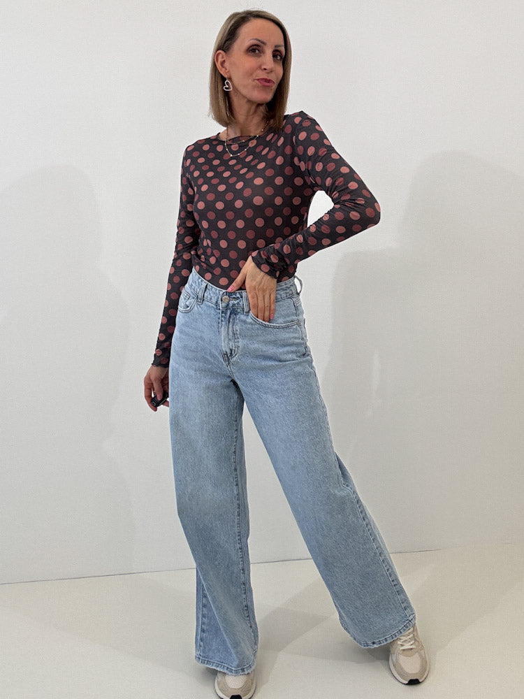 "Padova" Wide Leg Jeans - hellblau