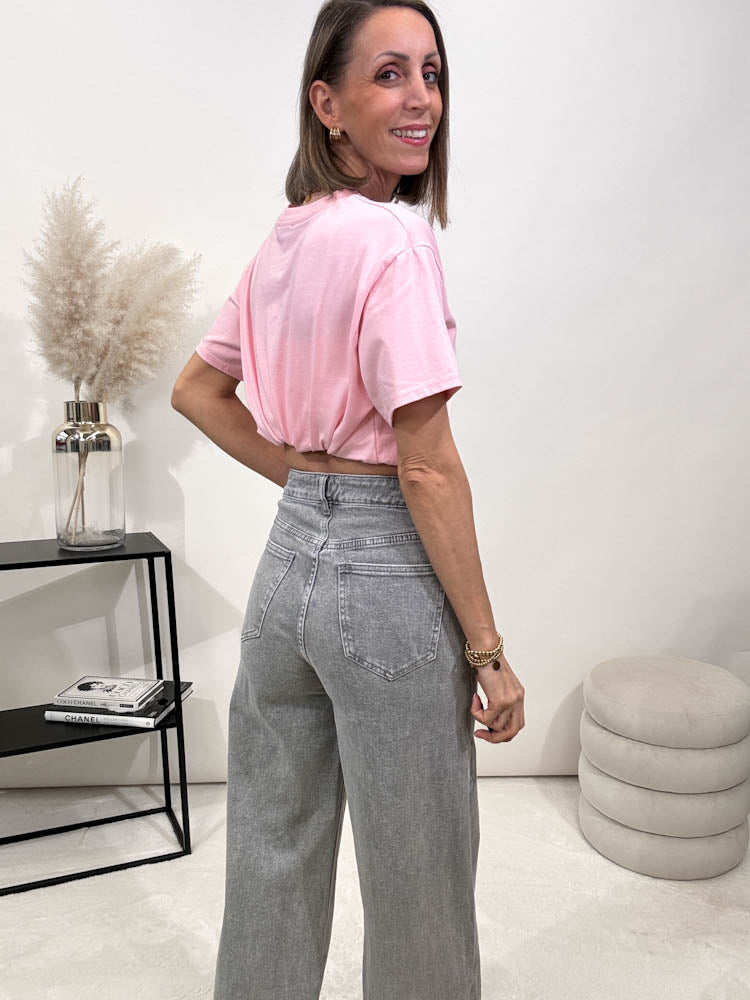 "Montana" Wide Leg Jeans - grau