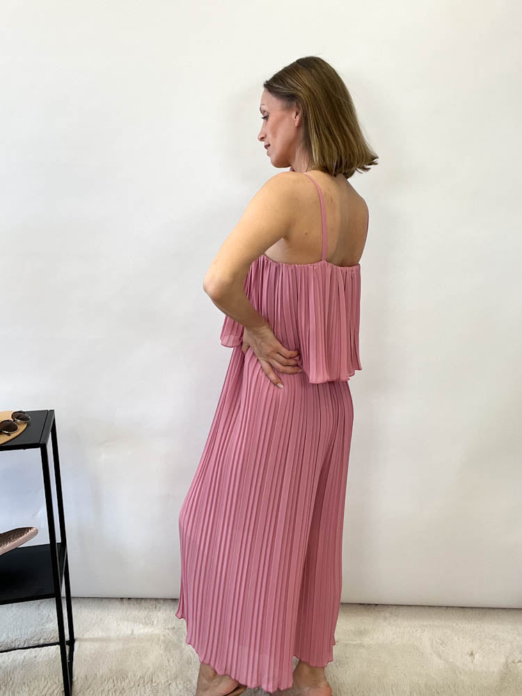 Plissee Jumpsuit - altrosa