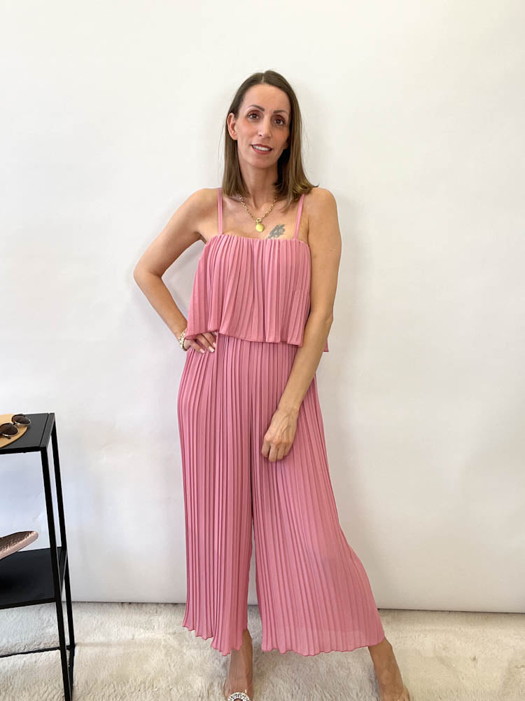 Plissee Jumpsuit - altrosa