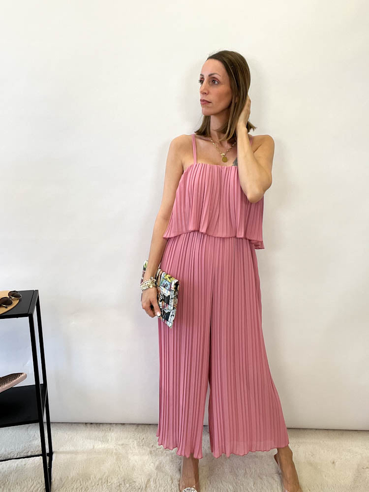 Plissee Jumpsuit - altrosa
