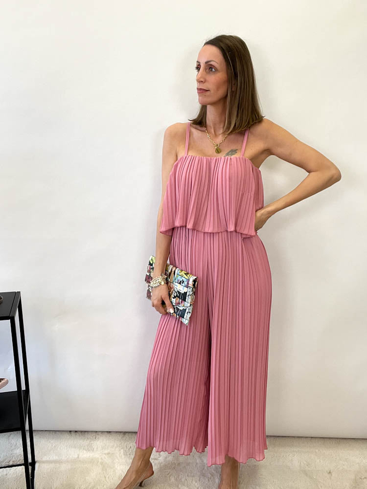 Plissee Jumpsuit - altrosa