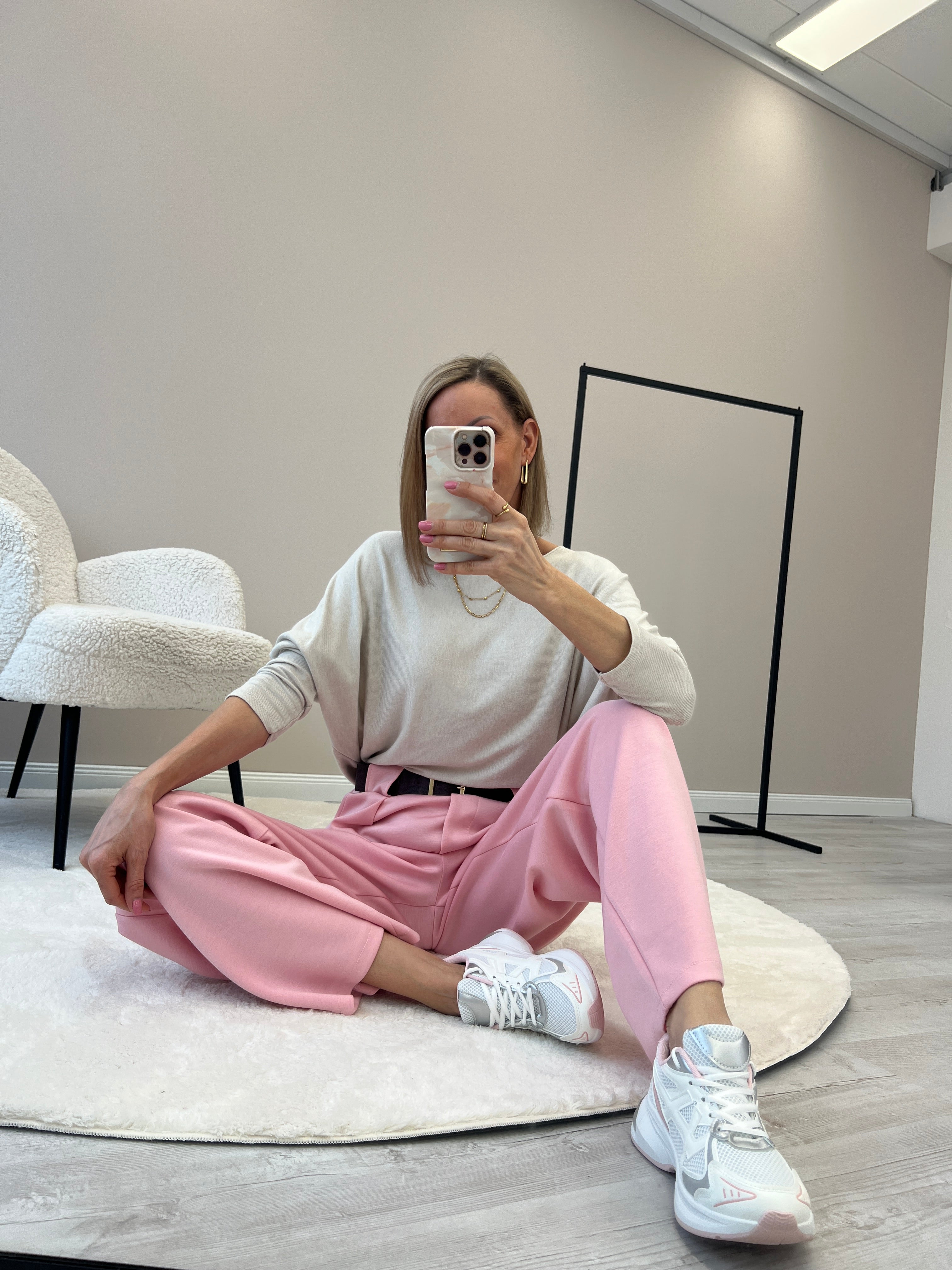 "Pari" elastische Hose aus Viskose - rosa