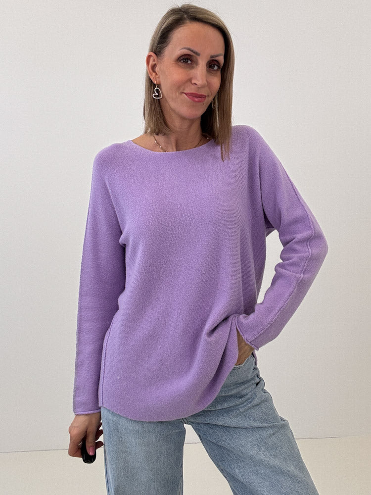 „Vicenza" weicher Pullover mit Viscose - flieder