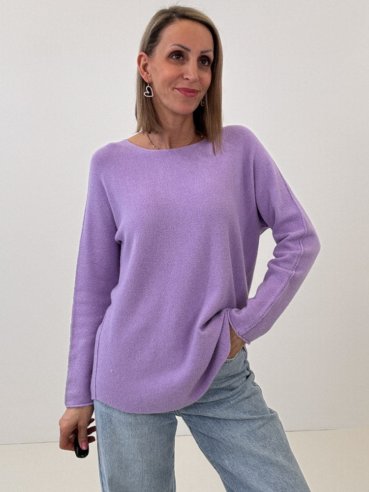 „Vicenza" weicher Pullover mit Viscose - flieder