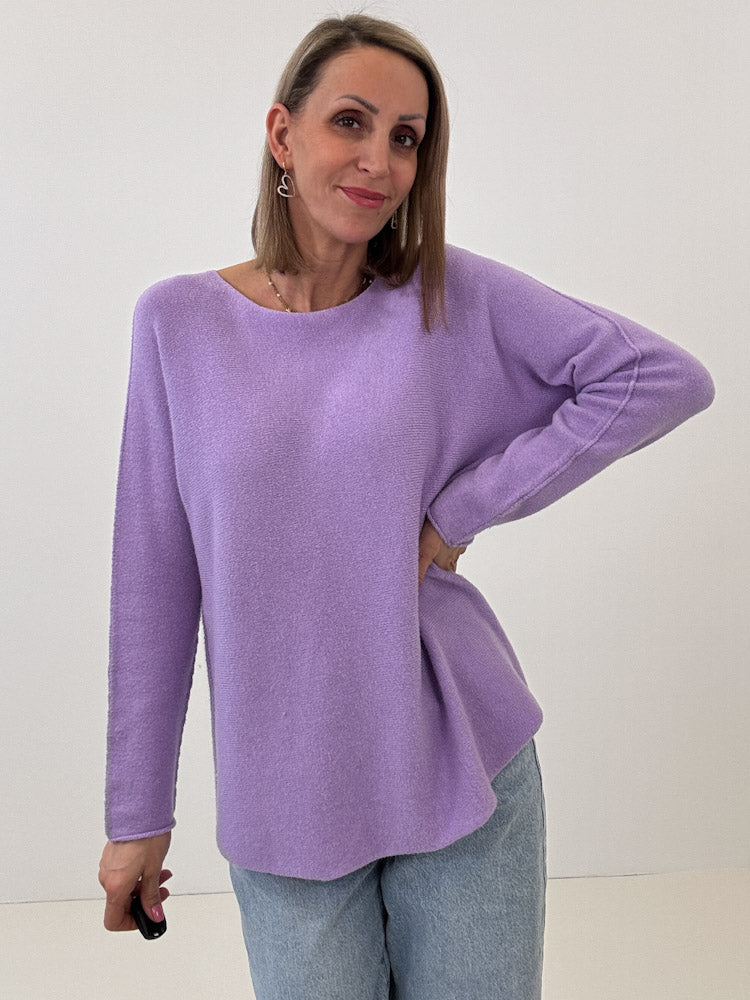 „Vicenza" weicher Pullover mit Viscose - flieder