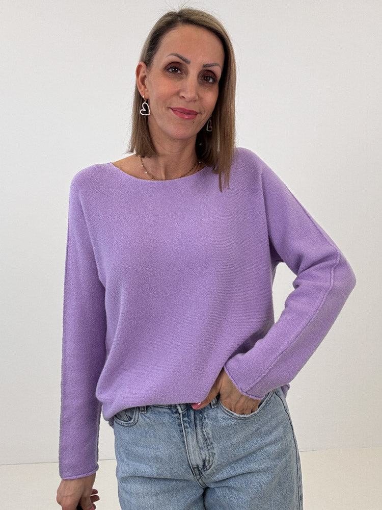 „Vicenza" weicher Pullover mit Viscose - flieder