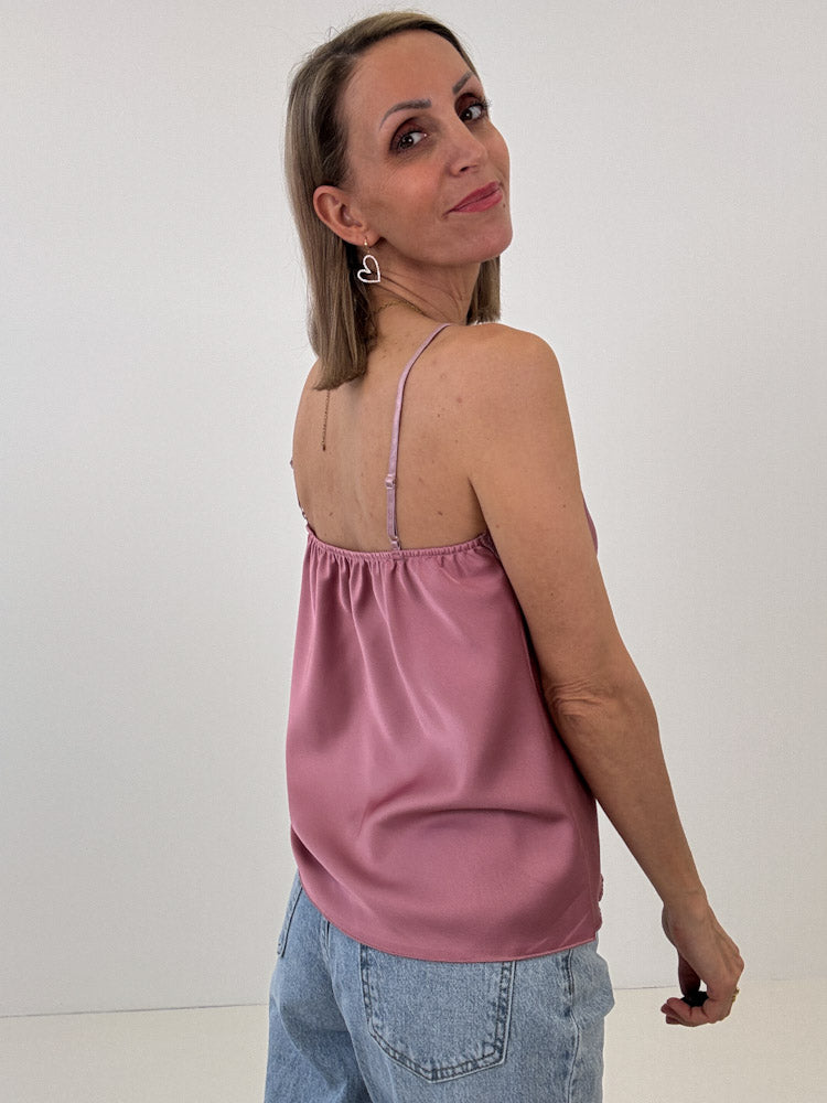 Lace Top mit weicher Spitze - berry