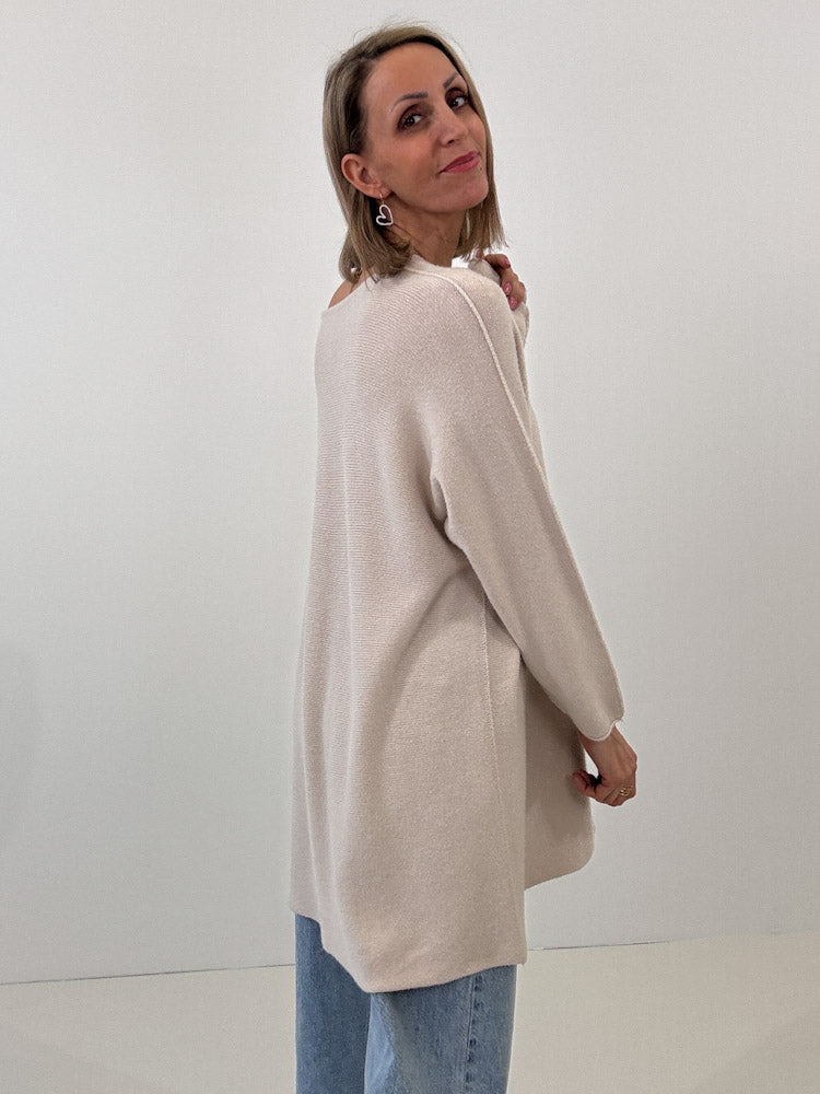 „Vicenza Long" weicher Pullover mit Viscose - beige
