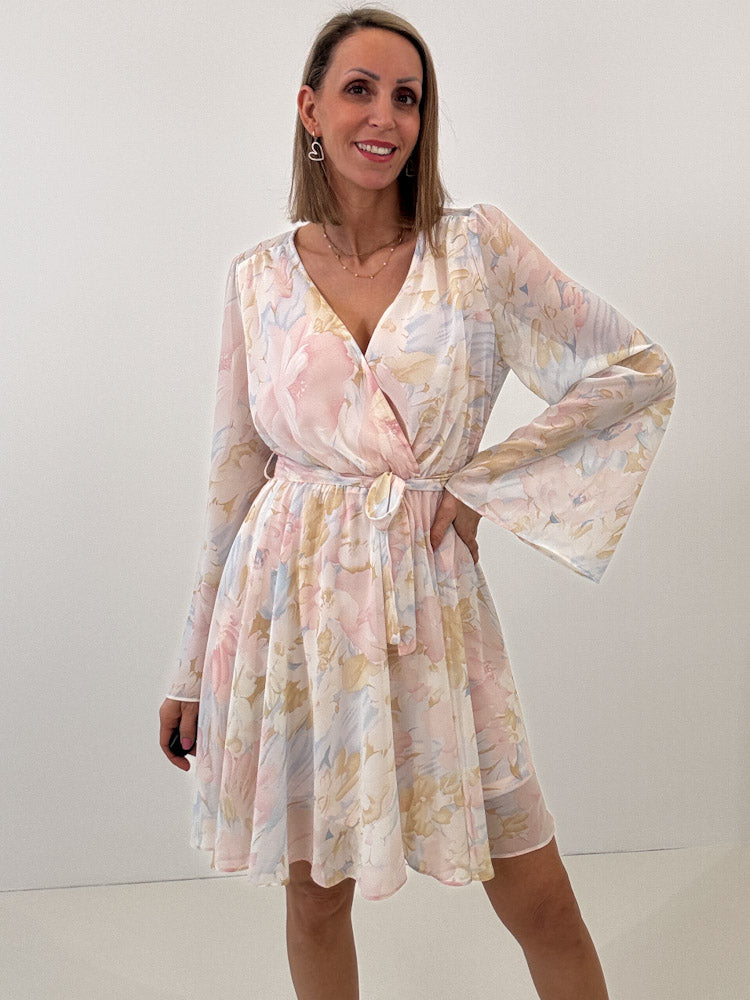 "Blossom" süßes Sommerkleid - beige/pastell