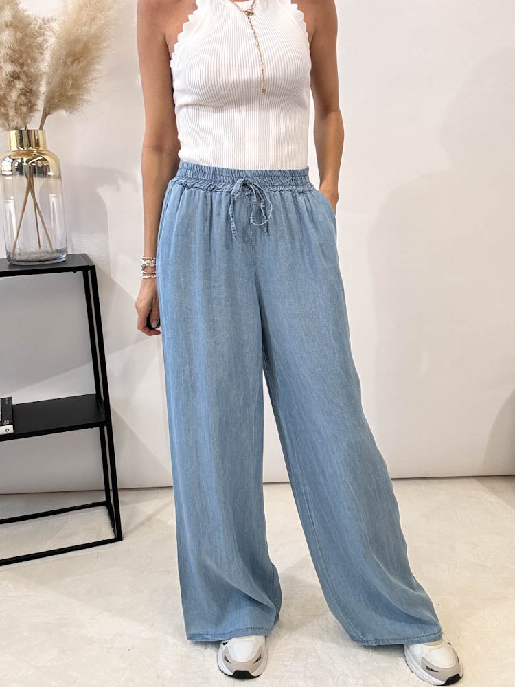 "Denim" Jeans Stoffhose - light blue