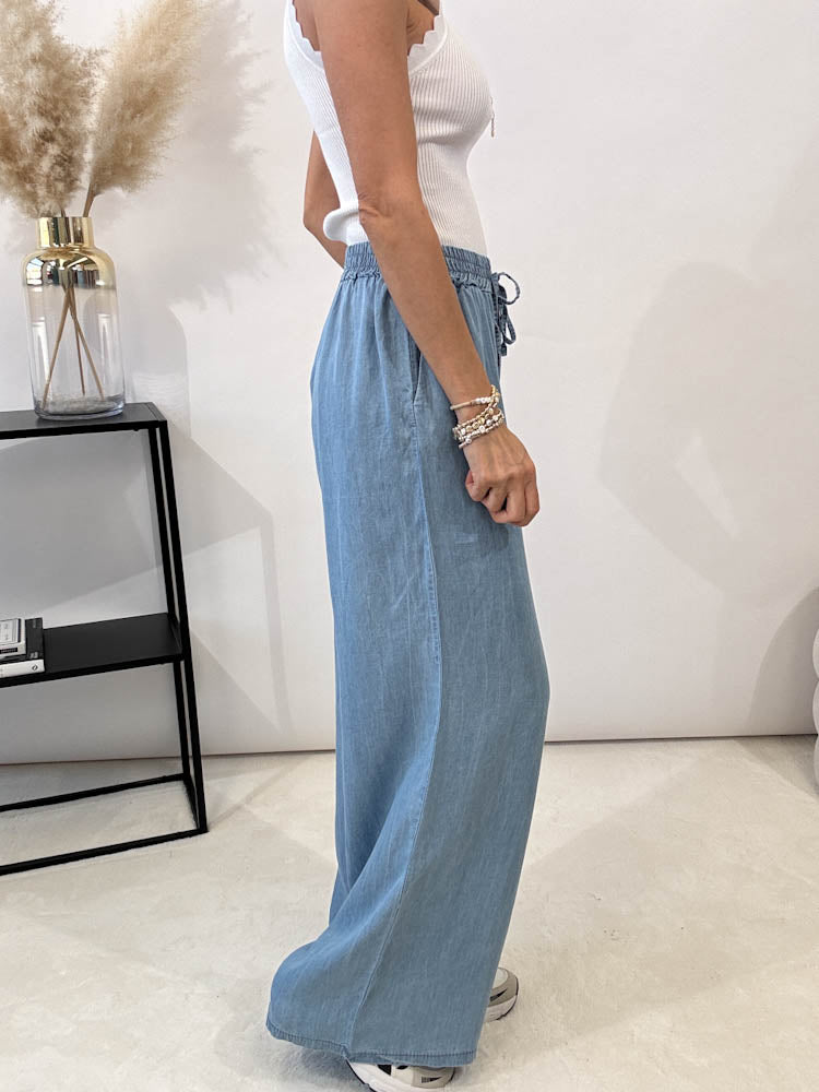 "Denim" Jeans Stoffhose - light blue