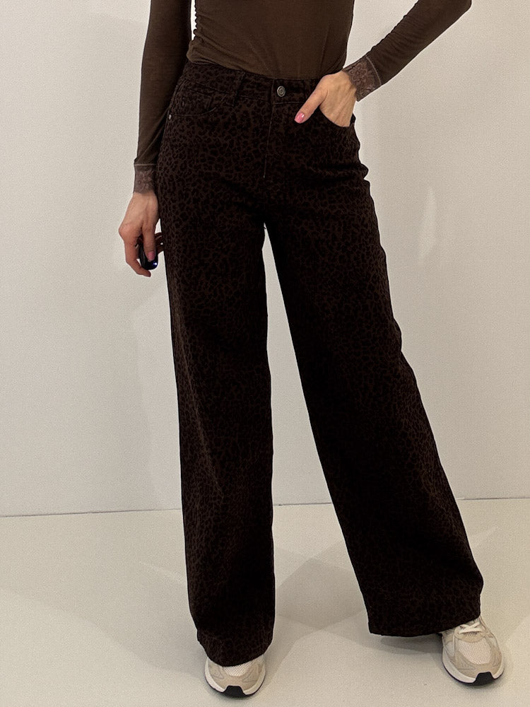 "Brownie Leo" Wide Leg Jeans - chocobraun