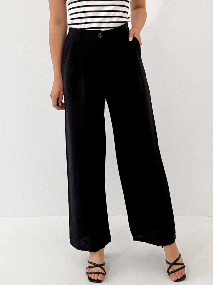 "Vento" luftige Hose aus Viscose - schwarz