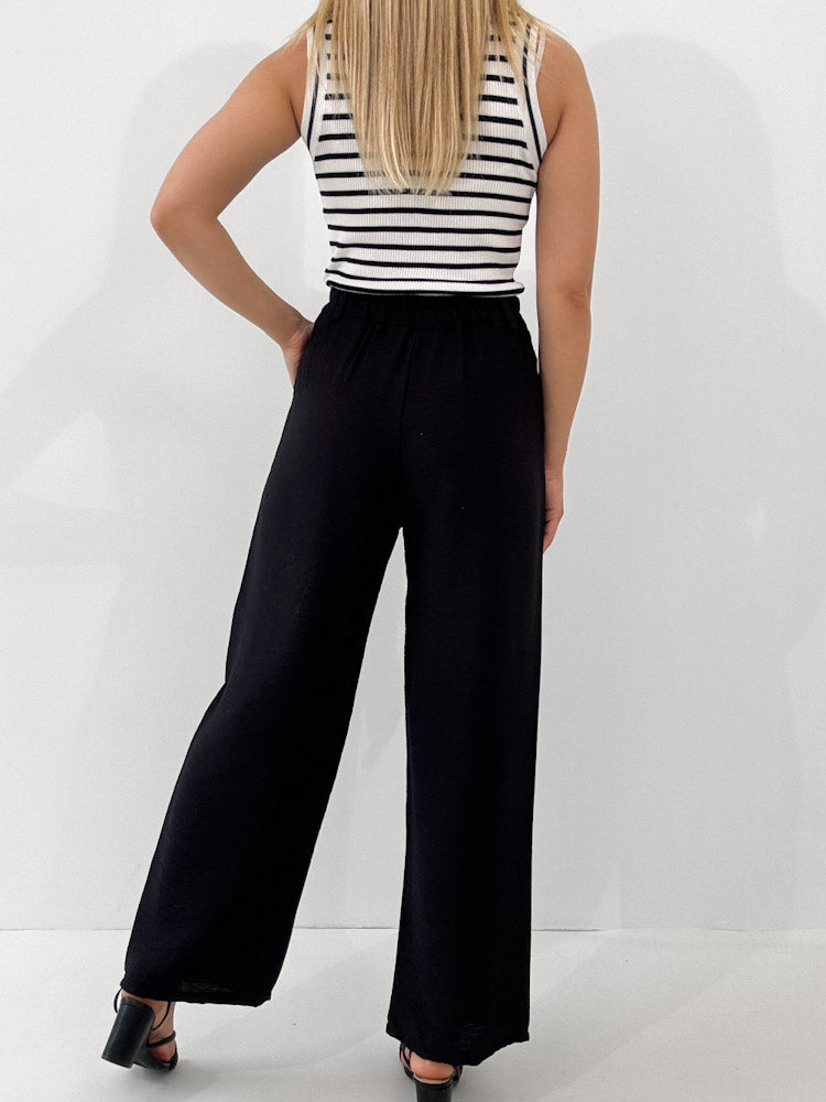 "Vento" luftige Hose aus Viscose - schwarz