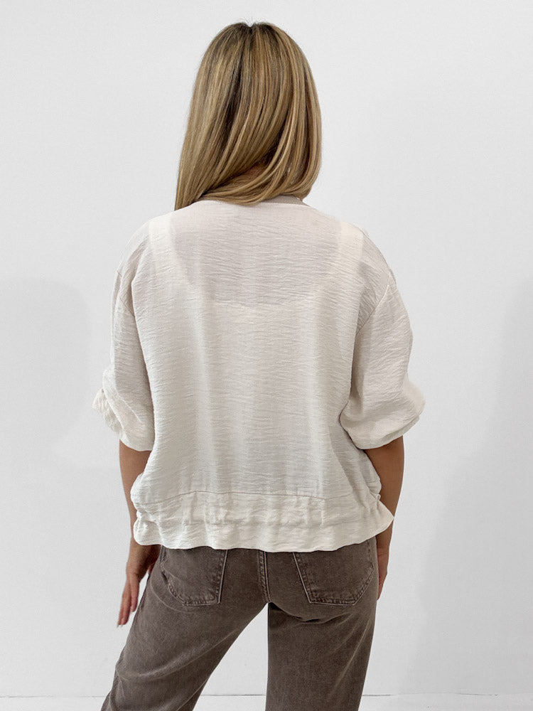 "Trulli" stylischer Blouson aus Viscose - hellbeige