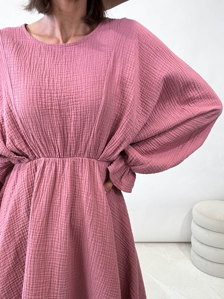 "Spring" Musselin Kleid - beere
