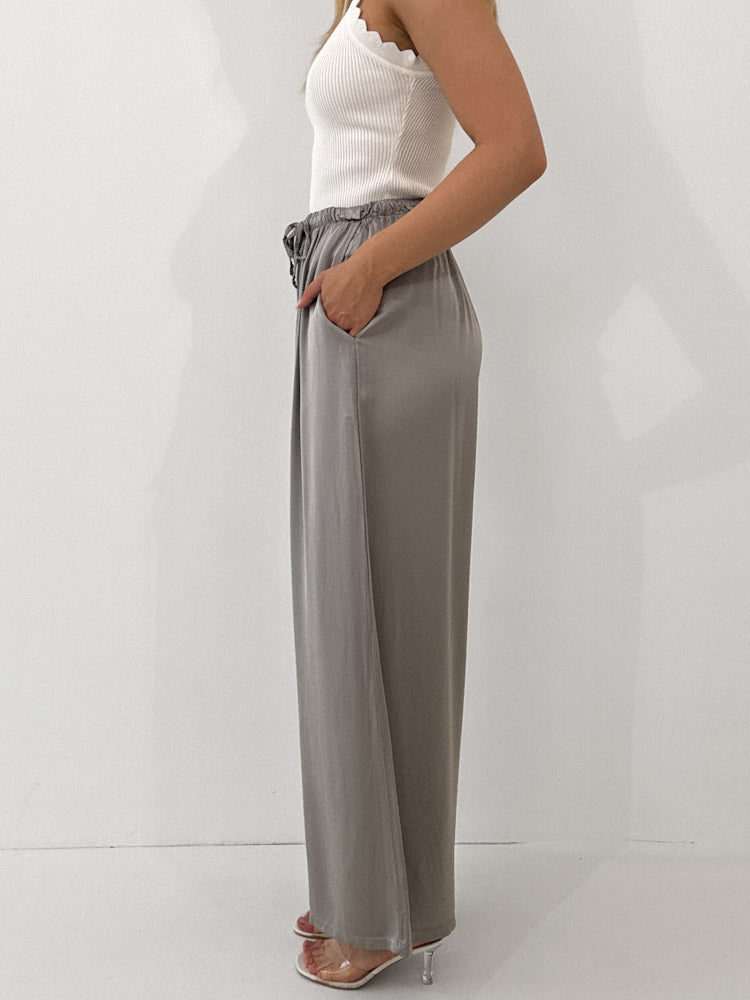 "Silky" tolle Hose aus Viscose - perlgrau